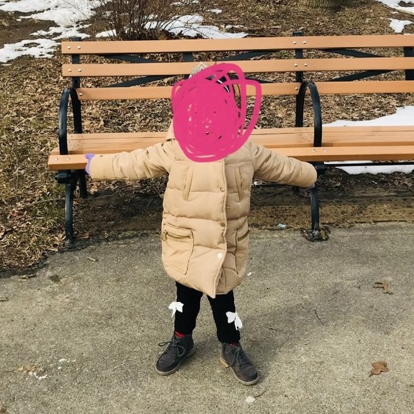 Zara girls down jacket and old navy white fleece set 3-4years - Picture 6 of 7
